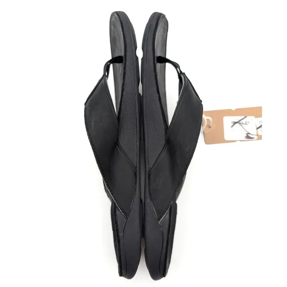 OluKai Tuahine Waterproof Flip Flop Sandals Open Toe Men's Black Size USM13 EU46